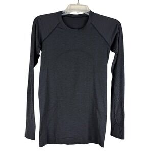 Lululemon Womens Size 6 Black Swiftly Tech Long Sleeve Athletic Top Thumb Holes